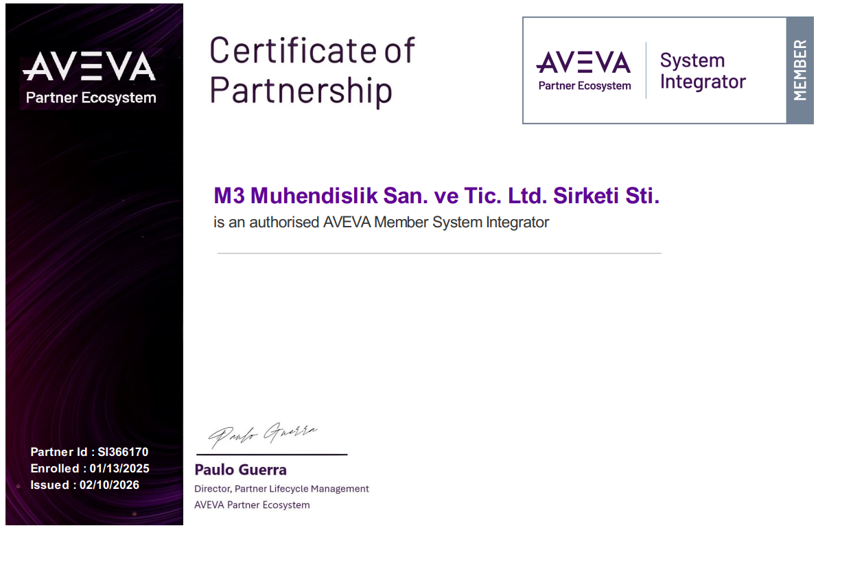 AVEVA System Integrator Member Certificate